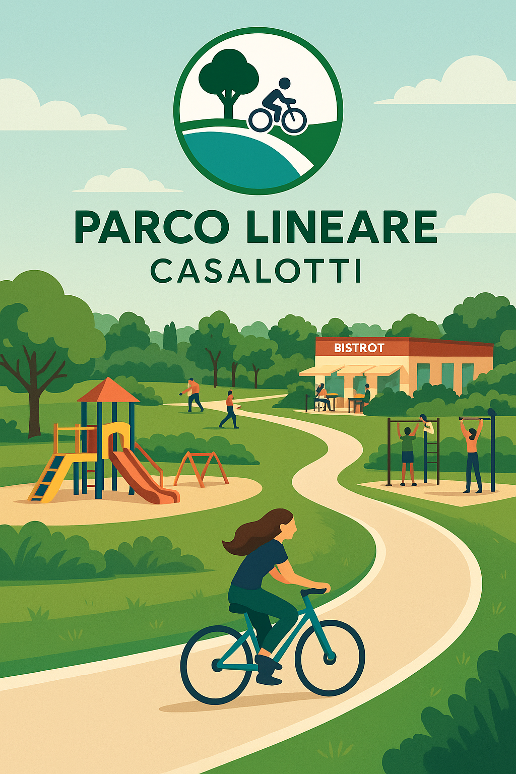 Percorso ciclabile in parco urbano